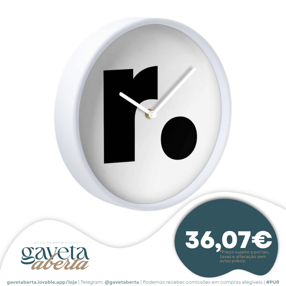 Relógio de Parede Minimalista Design Gráfico