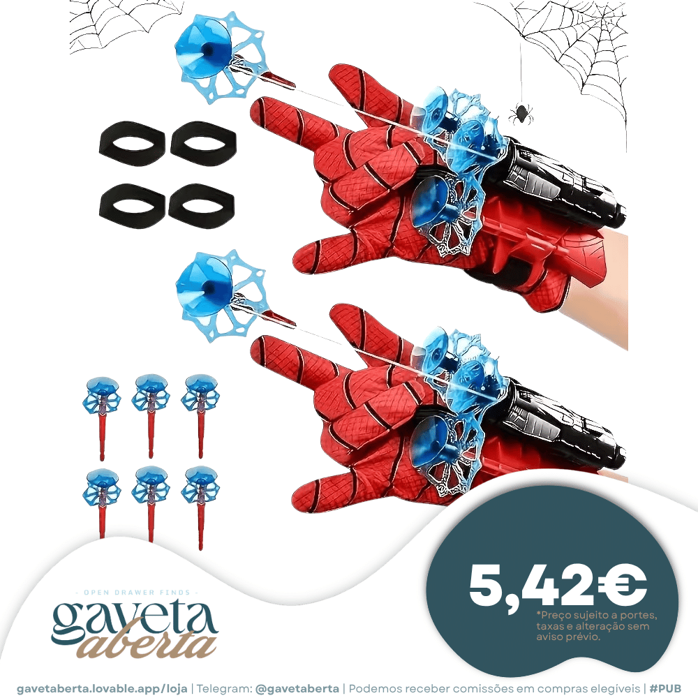 Kit Lançadores de Teia Homem-Aranha com Luvas
