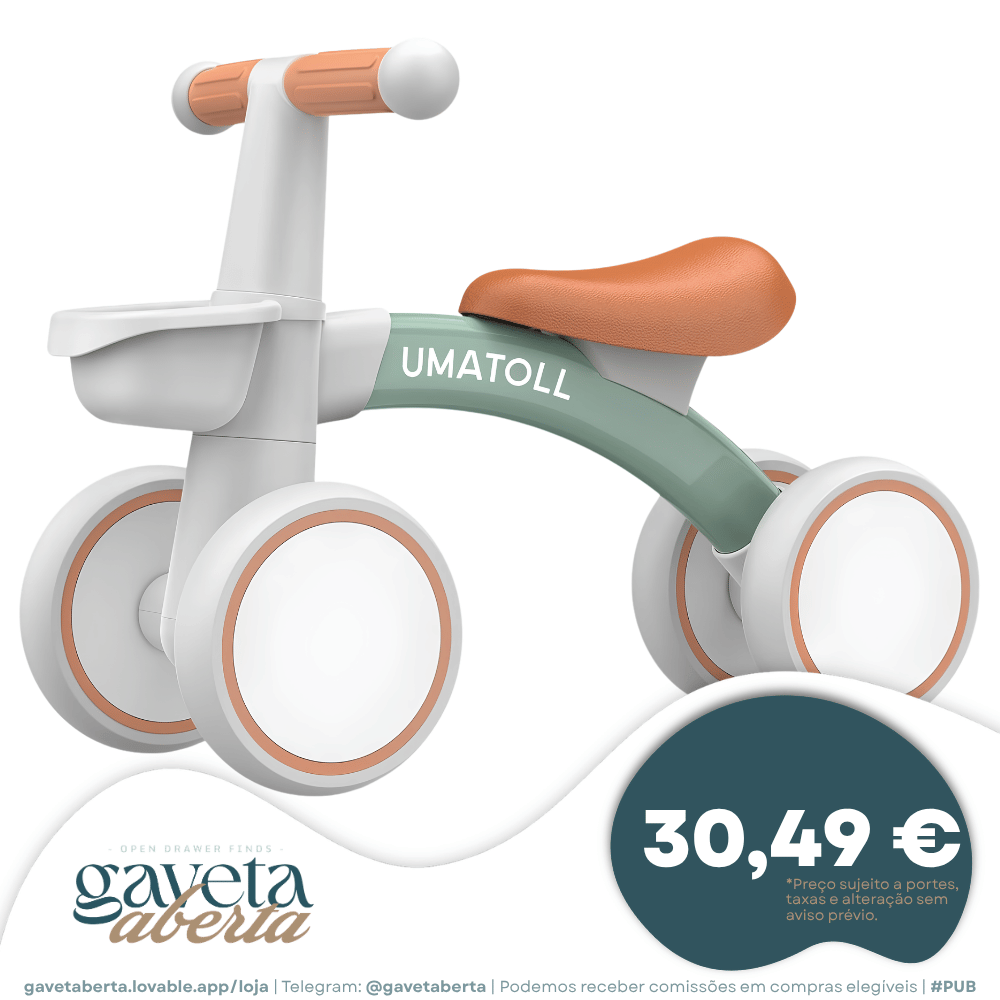 Bicicleta de Equilíbrio Sem Pedais Umatoll 12-24M