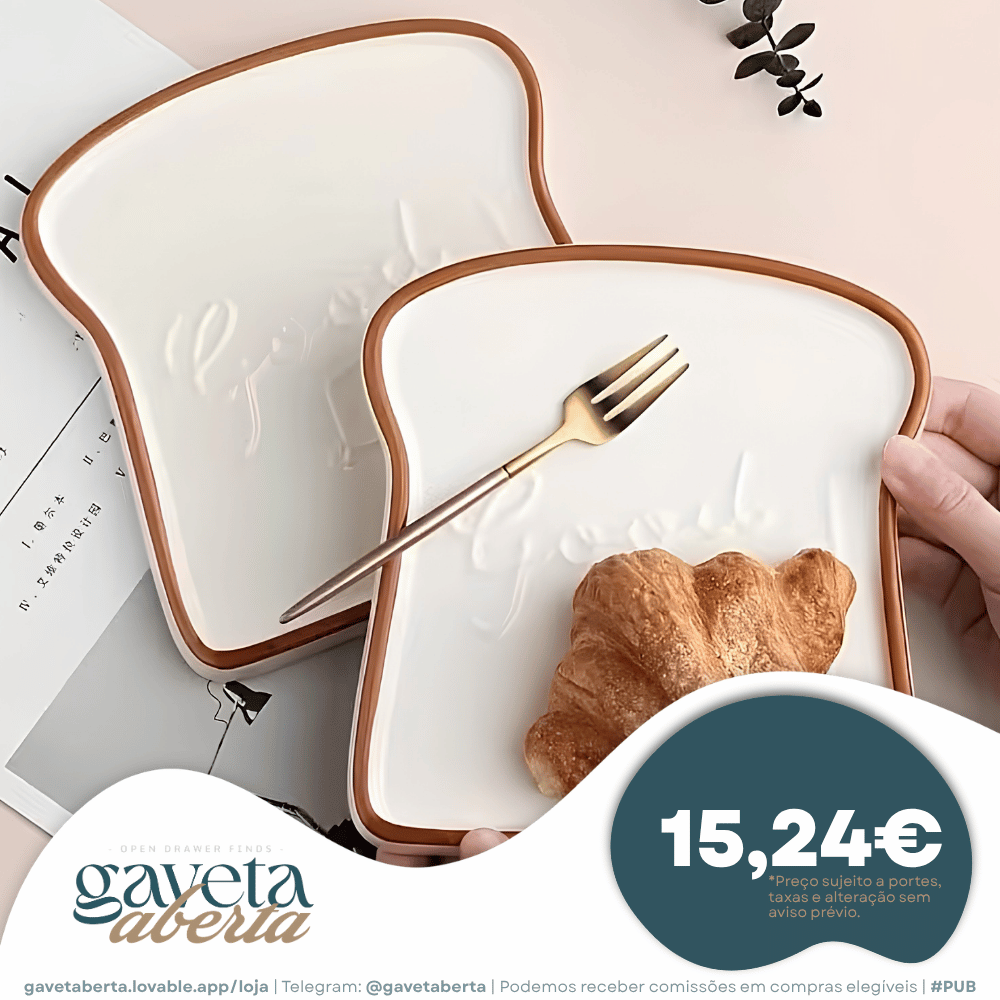 Conjunto Pratos Cerâmica Forma de Tosta